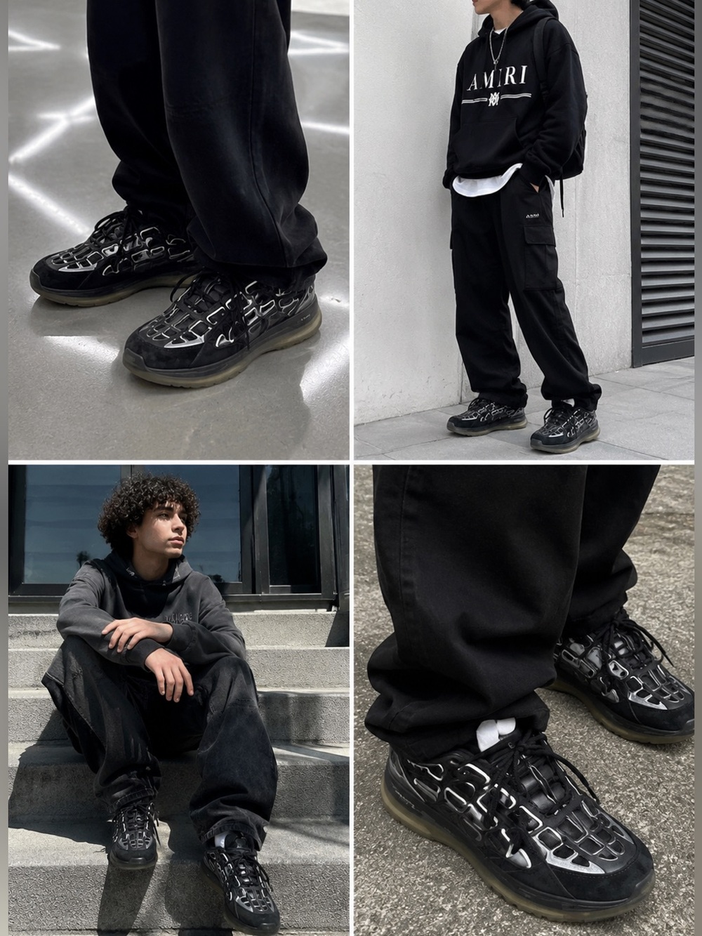 Authentic Amiri black suede trail sneakers size 10